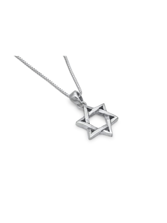 תליון כסף מגן דוד גדול קלוע, כסף סטרלינג משפחתי Ne